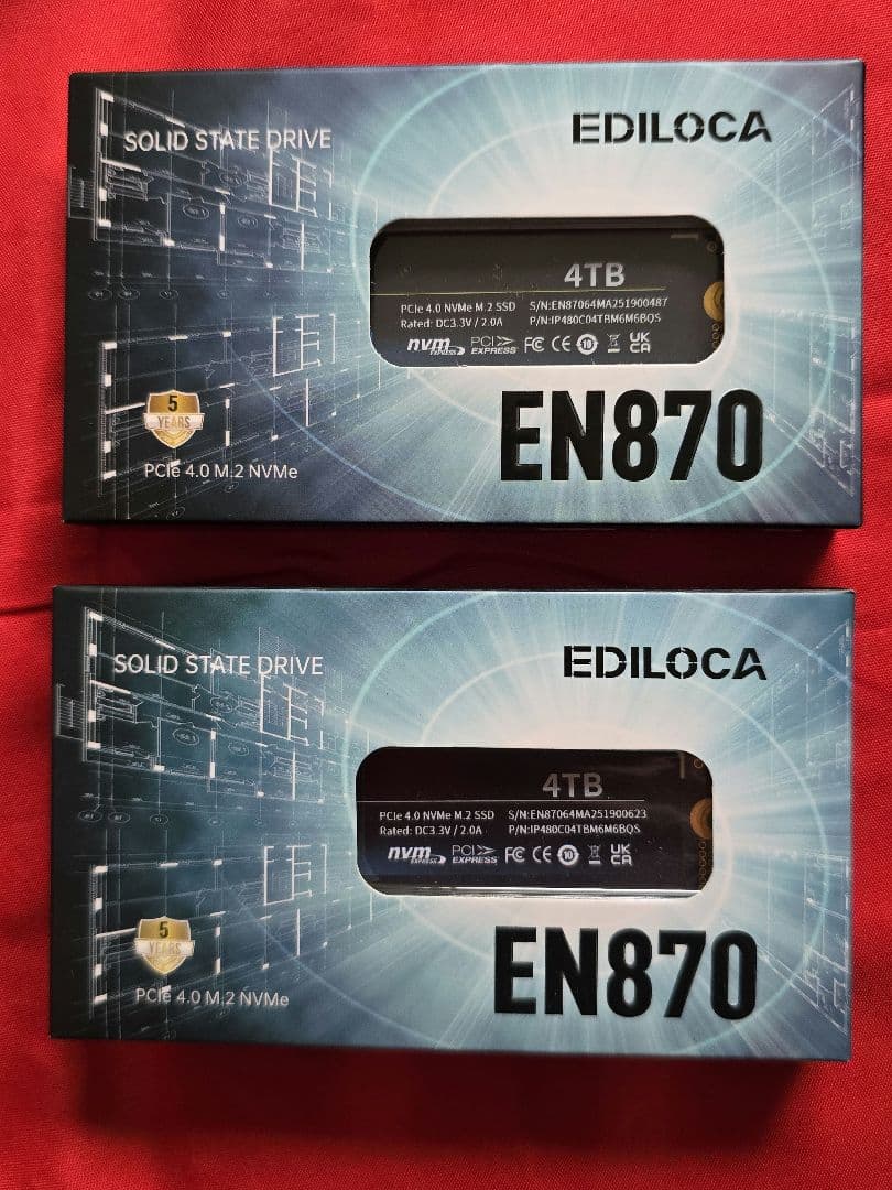 新品2個セット 4TB SDD EDILOCA EN870