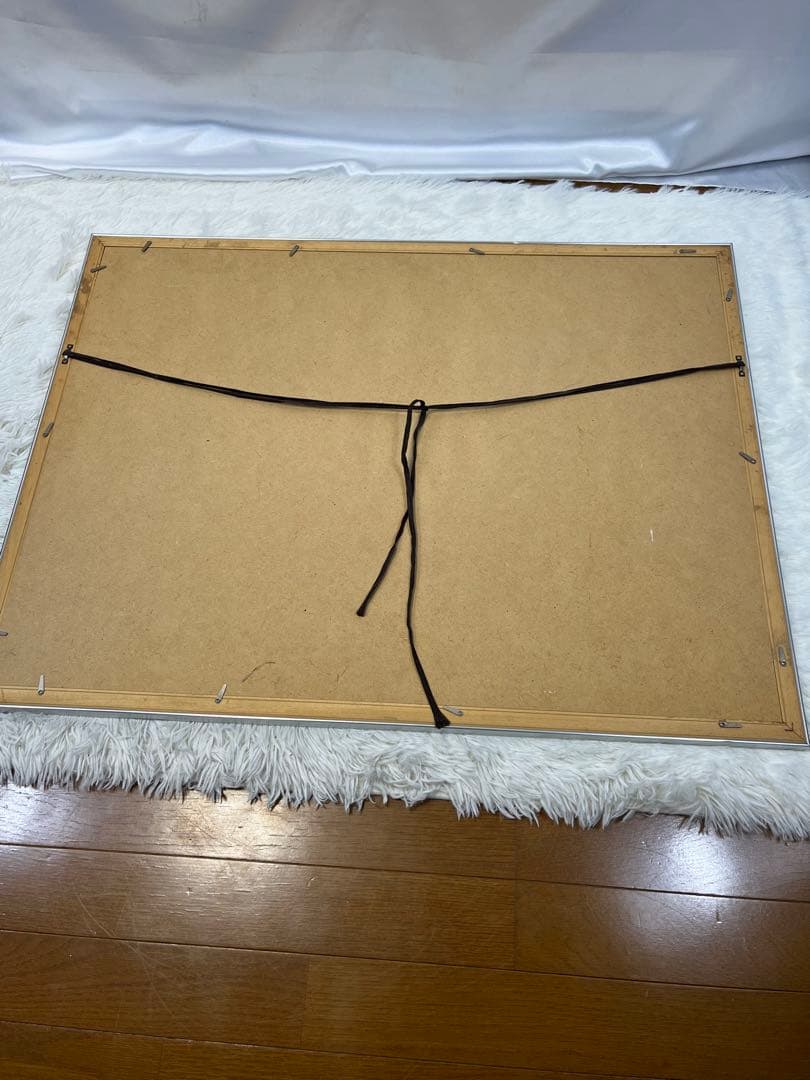 額入り85.0cm壁掛け アンドレ・ブーリエ 村の海岸 （印刷画） 1153