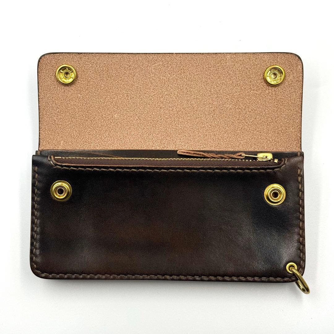 トラッカーウォレット(エイジングブラック)ヴィンテージタイプ　タロンジッパー