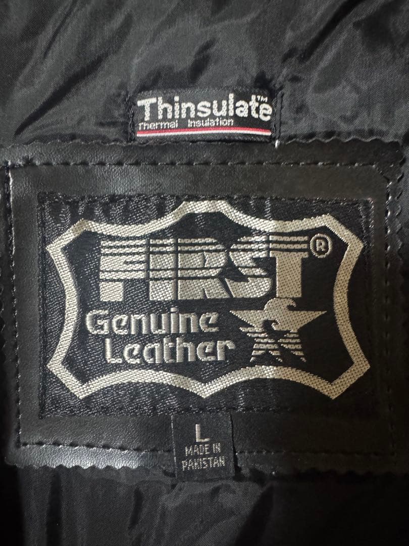 FIRST ライナー付 フリンジ レザージャケット Thinsulate 黒 L