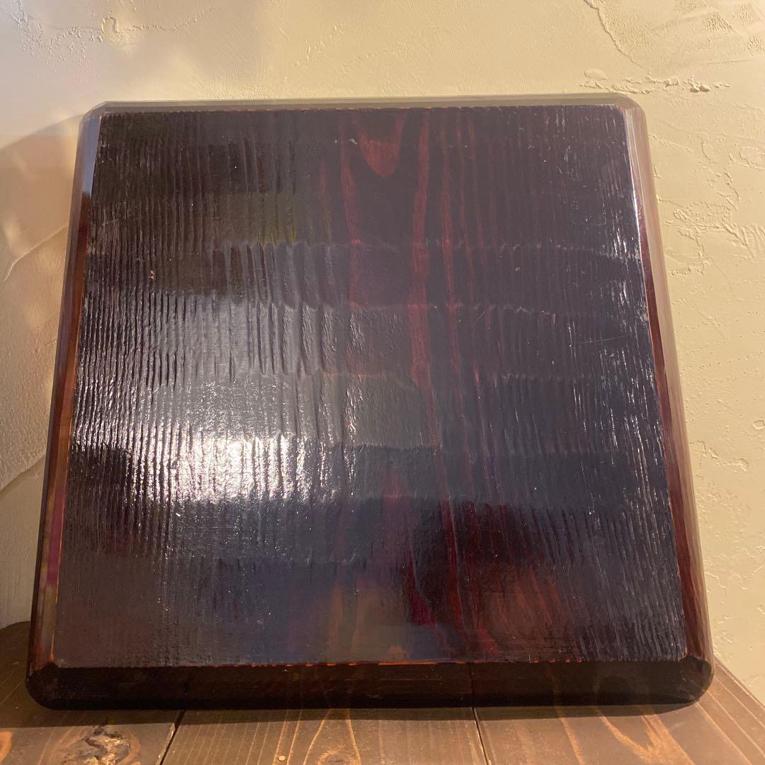 讃岐盆 木製彫刻模様入り正方形 お盆トレー　2つセット