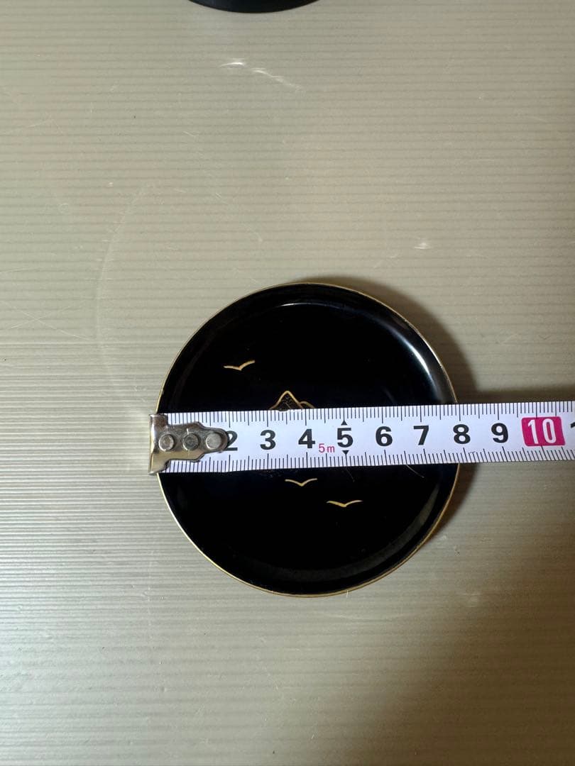 2766 漆器　金蒔絵　棗1客　皿4客