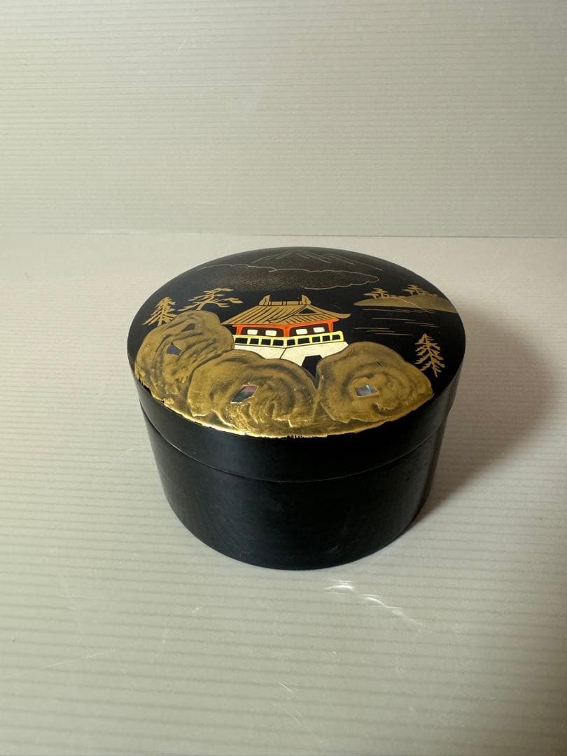 2766 漆器　金蒔絵　棗1客　皿4客