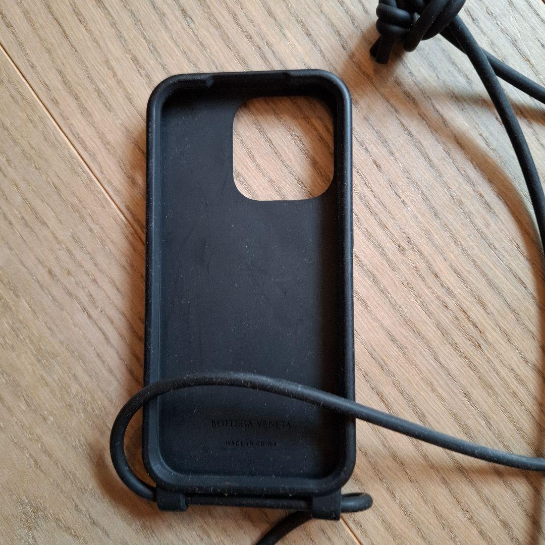 Bottega Veneta ブラック iPhoneケース ストラップ付き