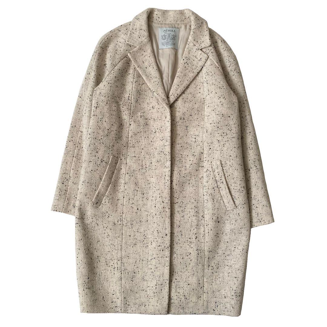 美品 NEMIKA ネミカ ツイード チェスター コート 11 レリアン