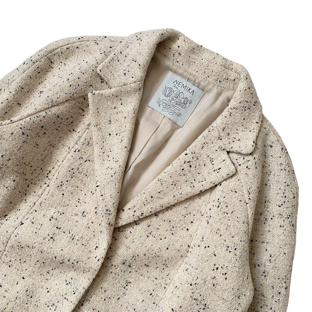 美品 NEMIKA ネミカ ツイード チェスター コート 11 レリアン