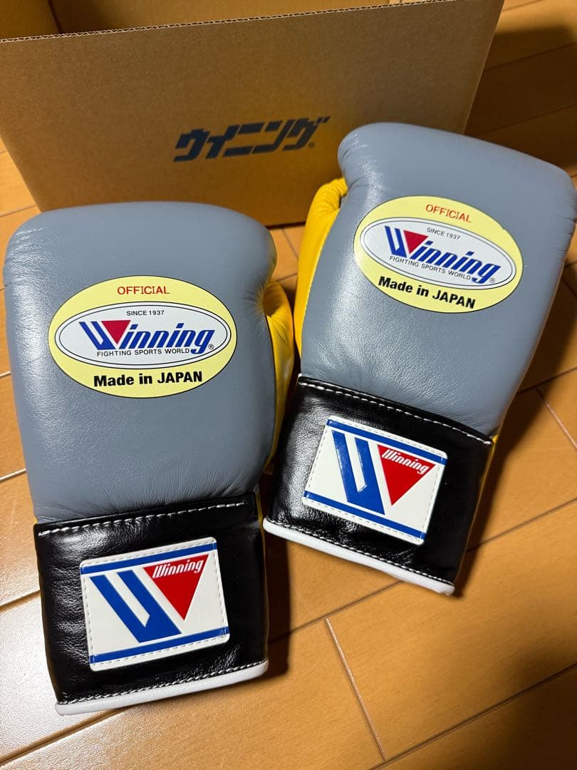 [井上尚弥］Winning ボクシンググローブ 8oz グレー/イエロー