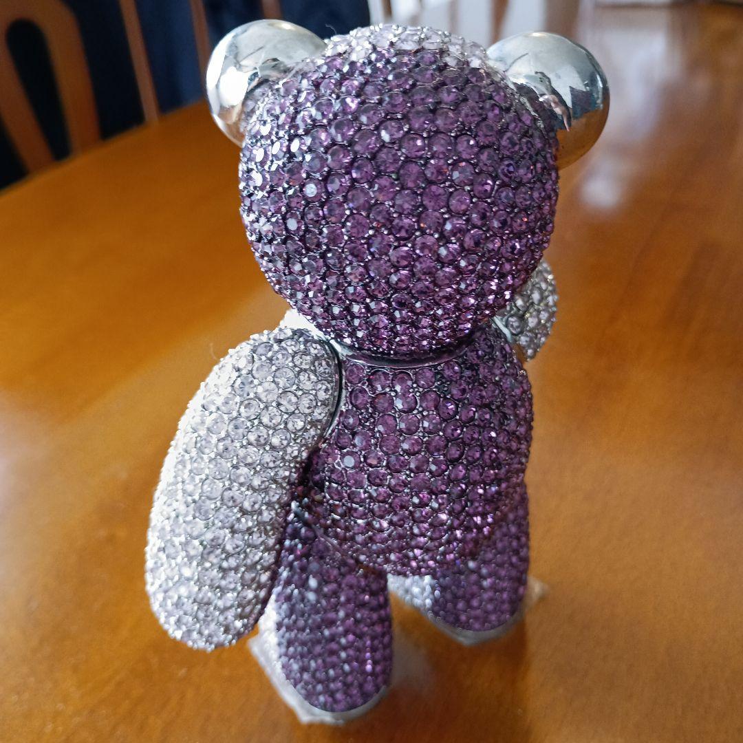 クリスタル、スワロフスキー装飾✳テディベア　ピンクパープル　アメリカ製　希少