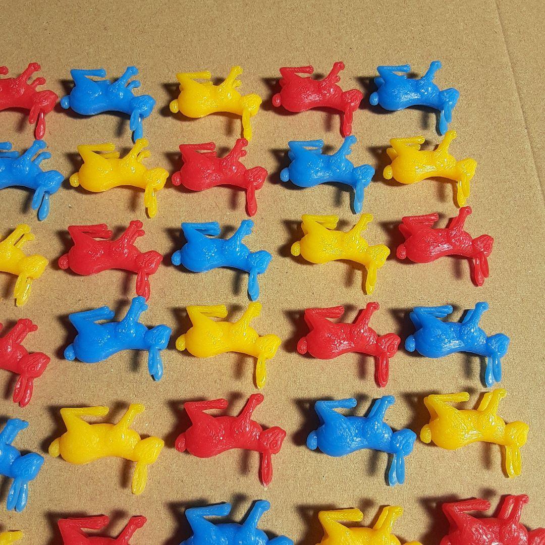 食玩　コリス　フエラムネ　おまけ　おもちゃばこ　豆動物　うさぎ　赤黄青　72点