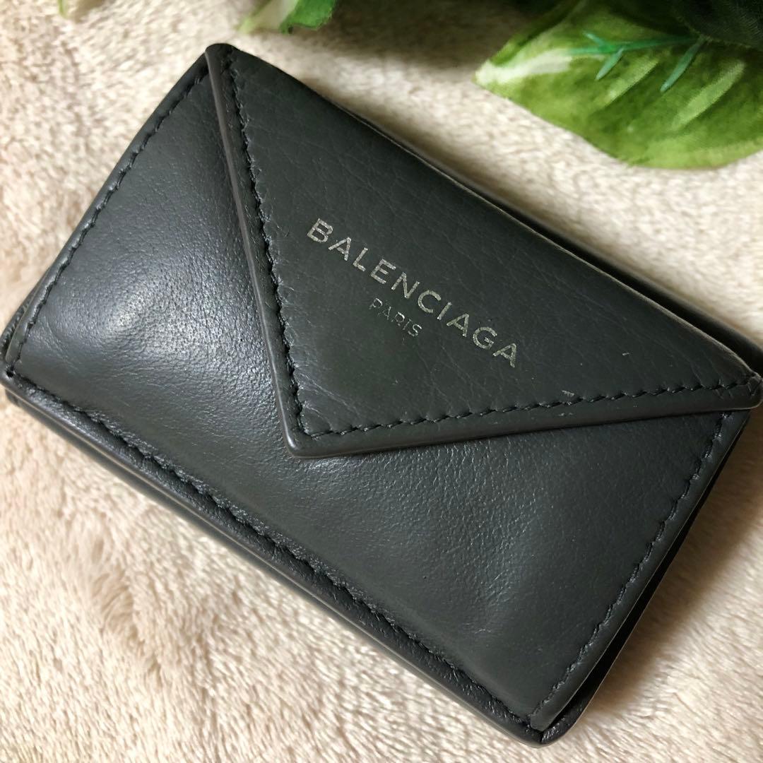 ★ちょこ★美品♡ バレンシアガ　3つ折財布　ペーパーミニウォレット