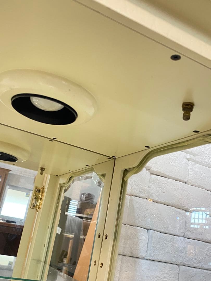 【東京都内23区配送無料】ショーケース　ガラス　キュリオ　ロココ　アンティーク