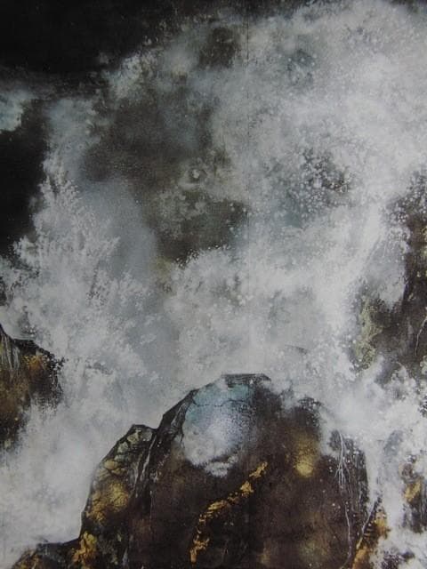 木村圭吾、【波濤】、希少な額装用画集より、新品額装付、状態良好