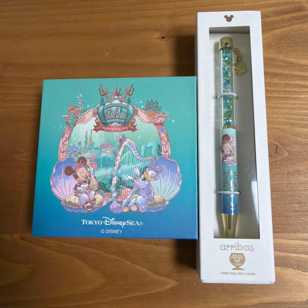 ディズニーシー24周年限定♡ミラー&ボールペン マーメイドクリスマスリルリンリン