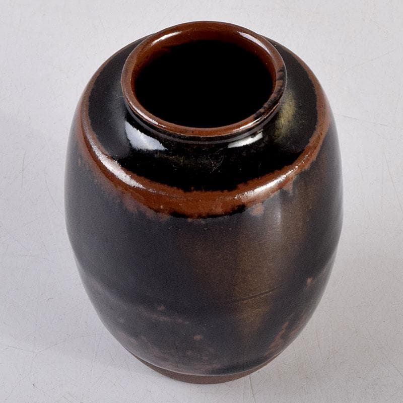 茶道具　高取焼　高取喜恵造　茶入　仕覆付　共箱　V　8889