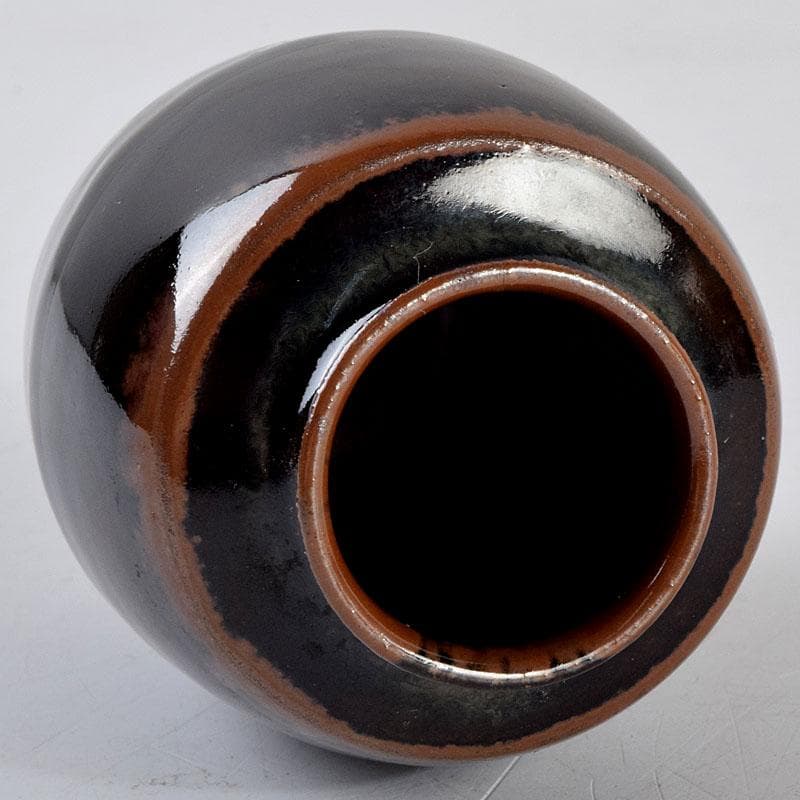 茶道具　高取焼　高取喜恵造　茶入　仕覆付　共箱　V　8889