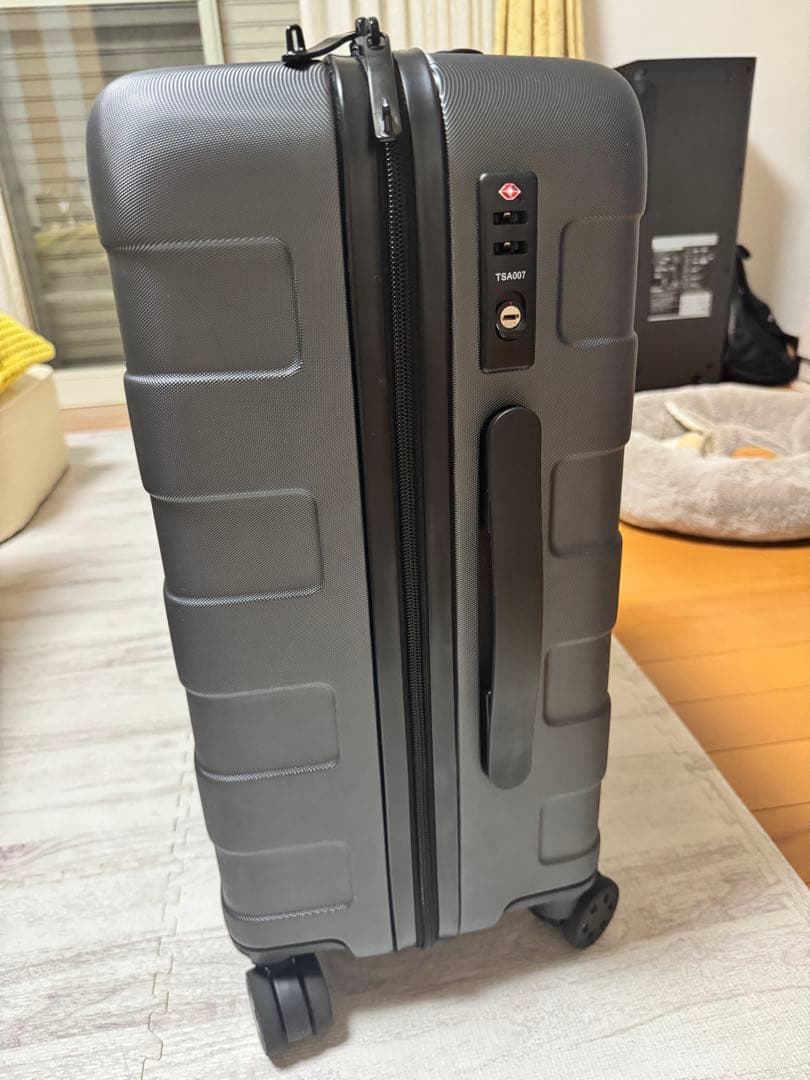 無印 キャリーバーの高さを自由に調節できるハードキャリーケース36Ｌダークグレー