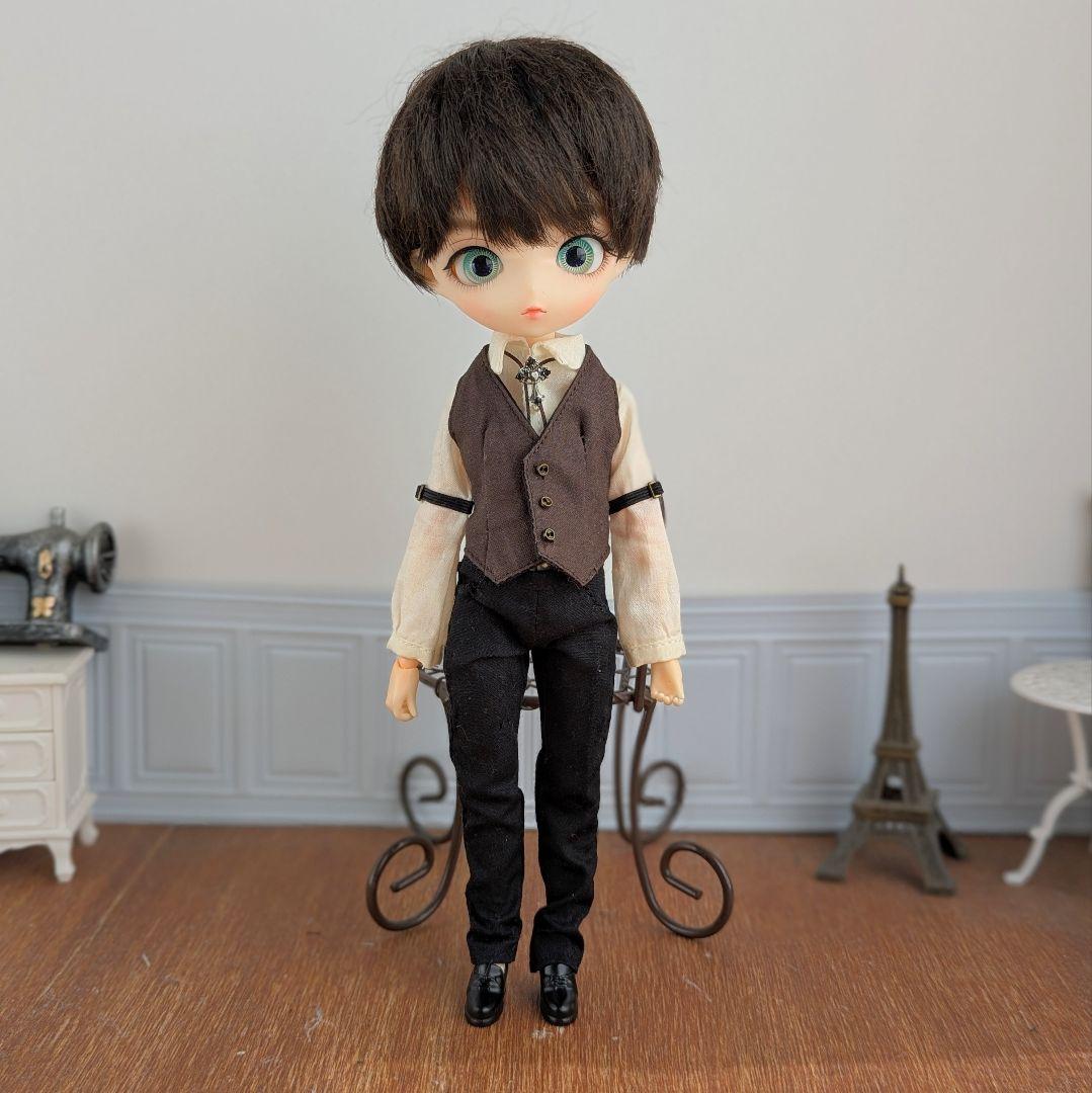 1534※ハルモニアブルームアウトフィット※茶色のカマーベストとパンツのセット※