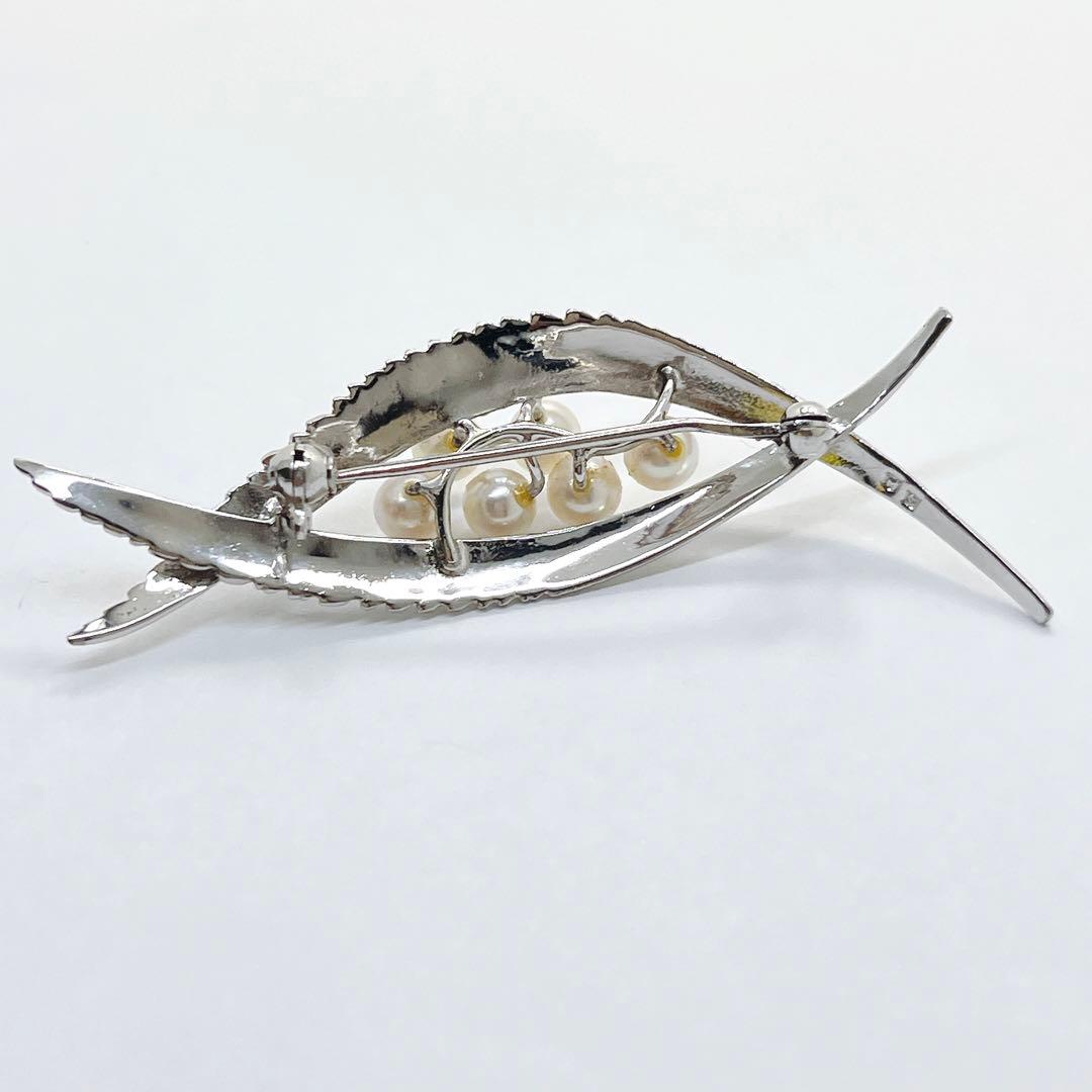 MIKIMOTO ミキモト パール　ブローチ　コサージュ　リーフ