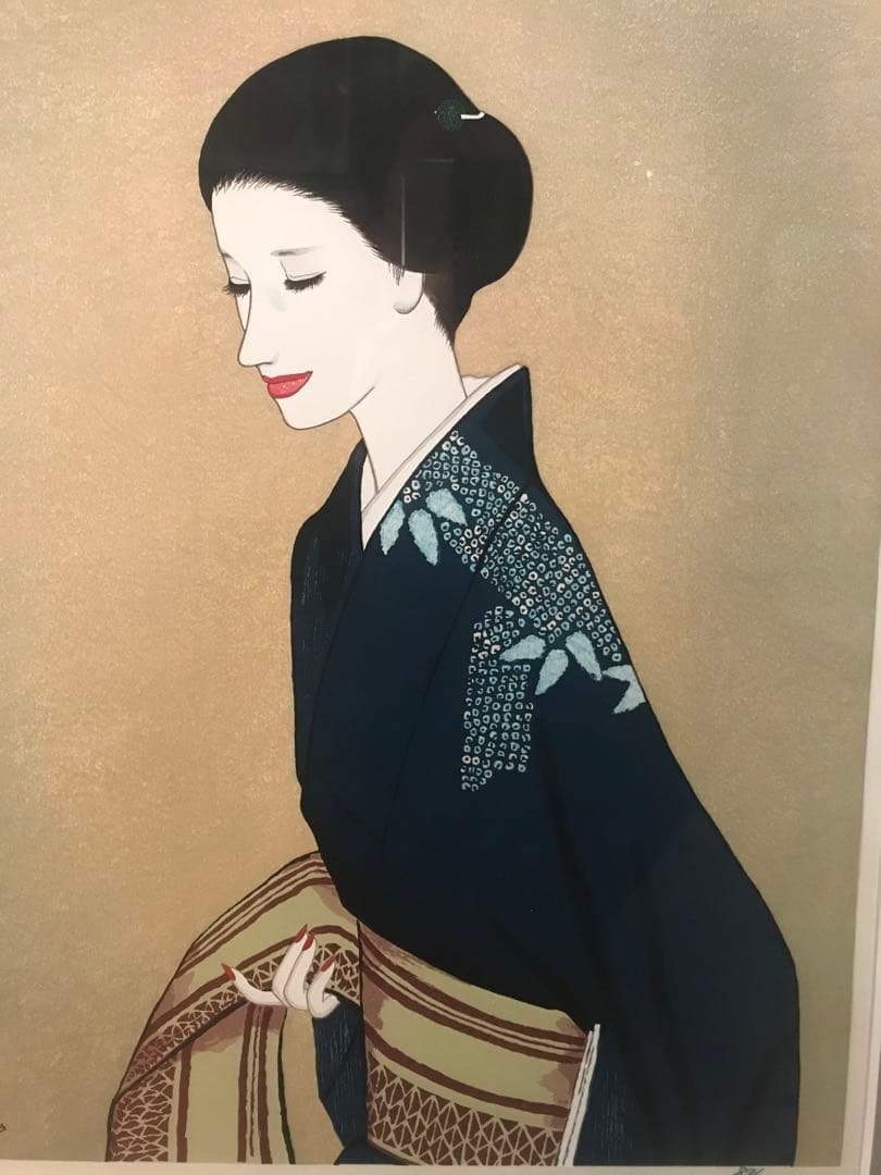 高沢圭一　「帯」　木版画　刷り込みサイン・作品証明シール有り