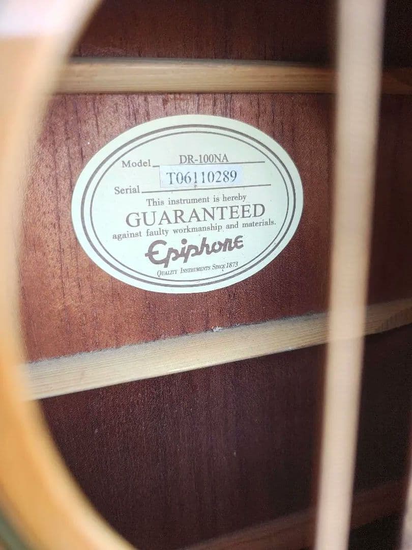 美品 Epiphone DR-100 NA コンタクトピックアップ２個搭載