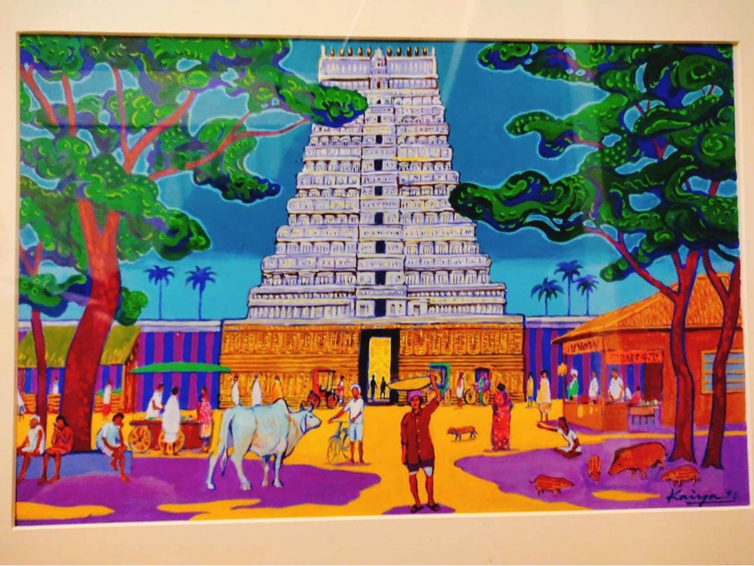 絵画　寺院の山門(ゴープラム)ティルバンナマライ