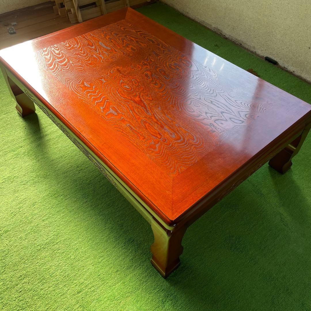 木製こたつ 彫刻入り