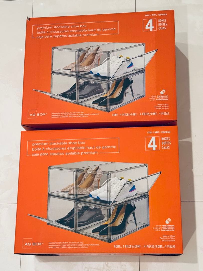 AG BOX クリアシューボックス4個セット×2箱　コストコ　スニーカーボックス