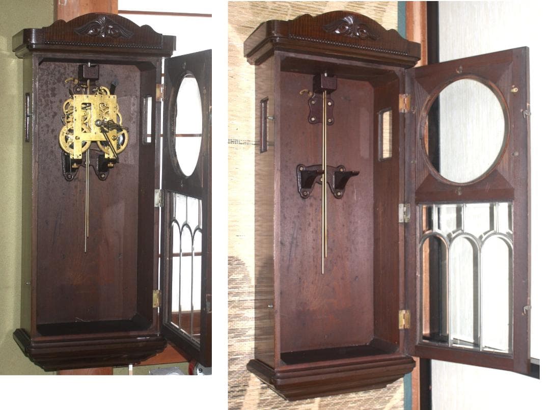 可動品 中型 meiji 明治時計 柱時計　掛け時計　８日巻き　キンコン打ち