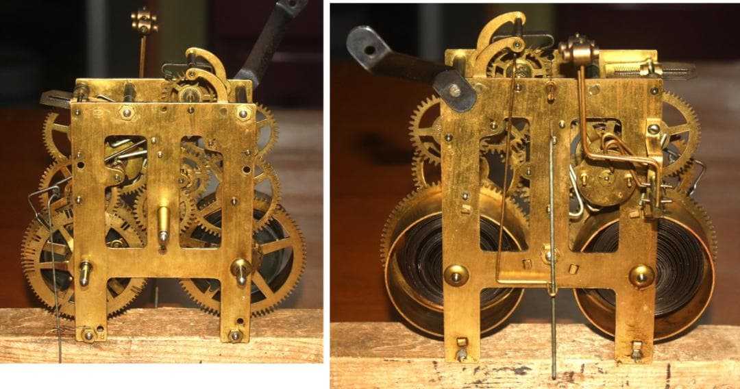 可動品 中型 meiji 明治時計 柱時計　掛け時計　８日巻き　キンコン打ち