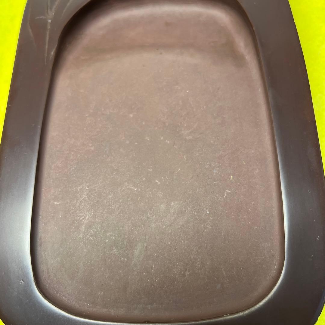 ⭕️赤間硯　笹竹彫刻研　下井昭竜山　未使用美品　四六寸大