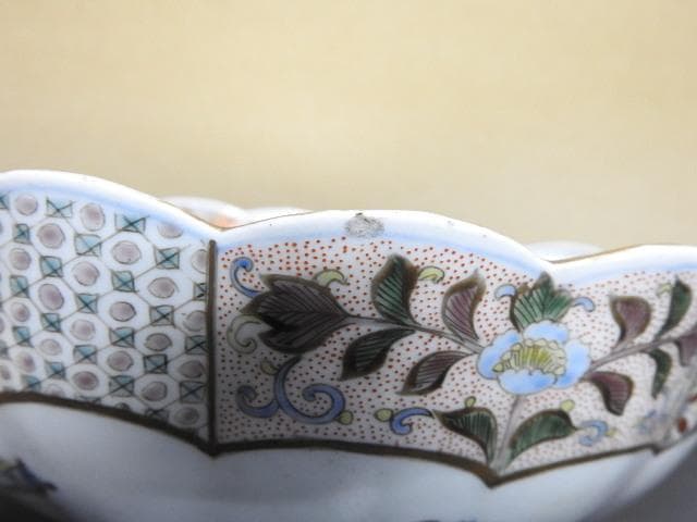 伊万里　色絵　輪花鉢　MA278