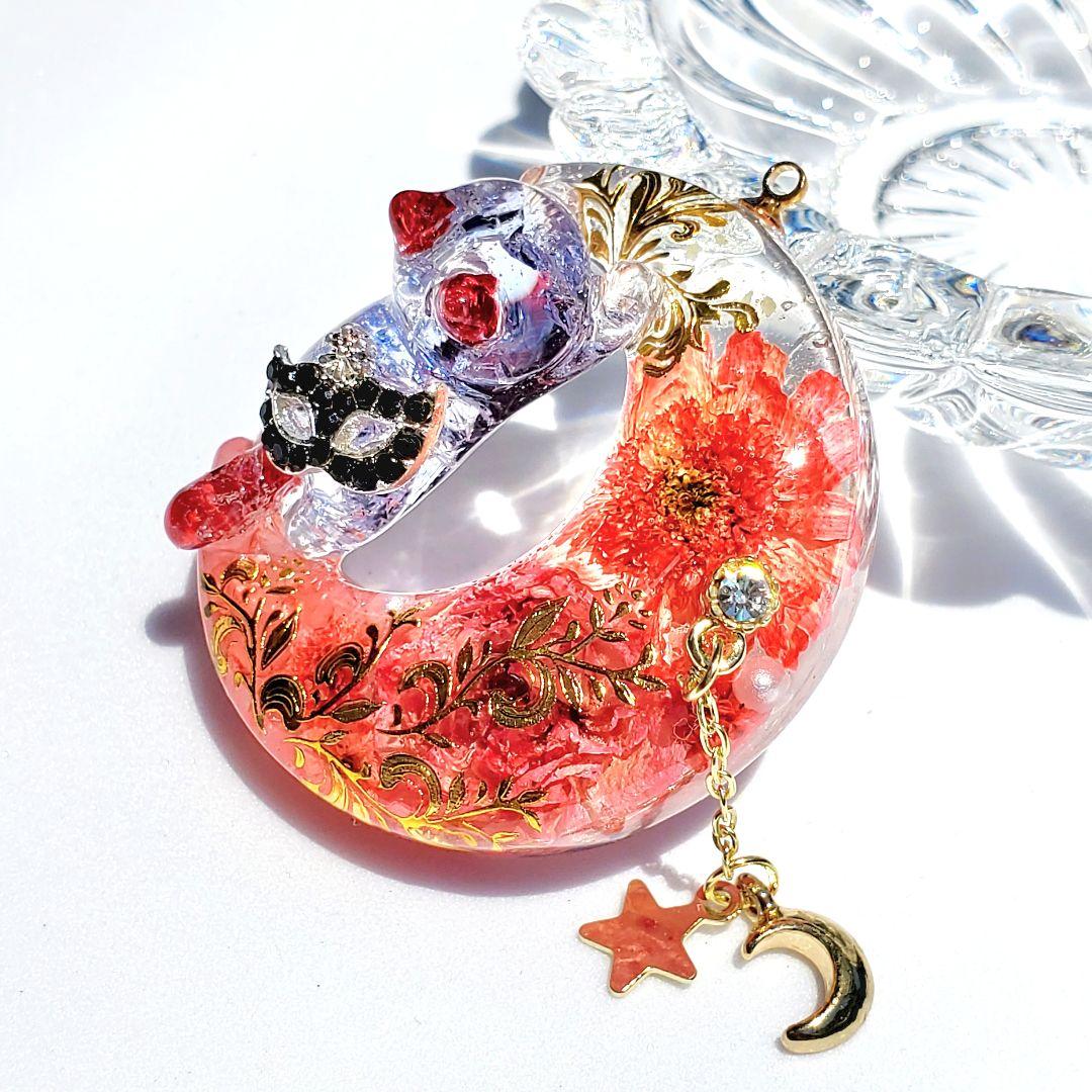 やっちゃん 　　ガラス・天然石レジンネックレス　オルゴナイト　ハンドメイド