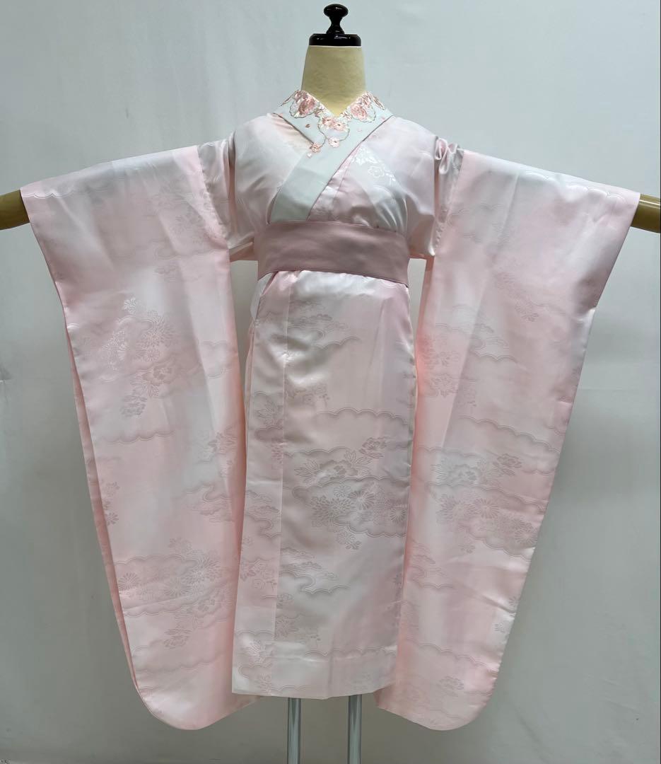 大特価　振り袖　フルセット　長襦袢付　ピンク　桜　梅　金彩加工　661