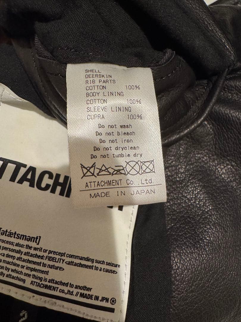 ATTACHMENT(アタッチメント) レザーライダースジャケット 黒