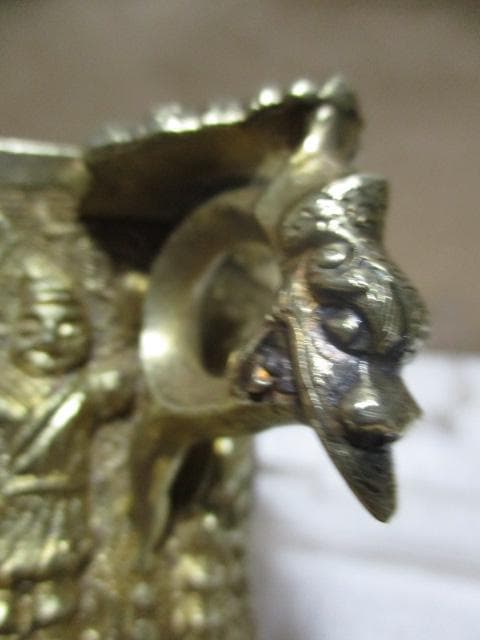 中国　唐代　舞伎八稜金杯　古箱付き　N74-2