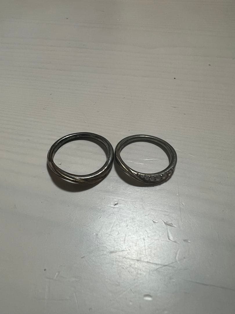 ４℃シルバーK10リング2個セット