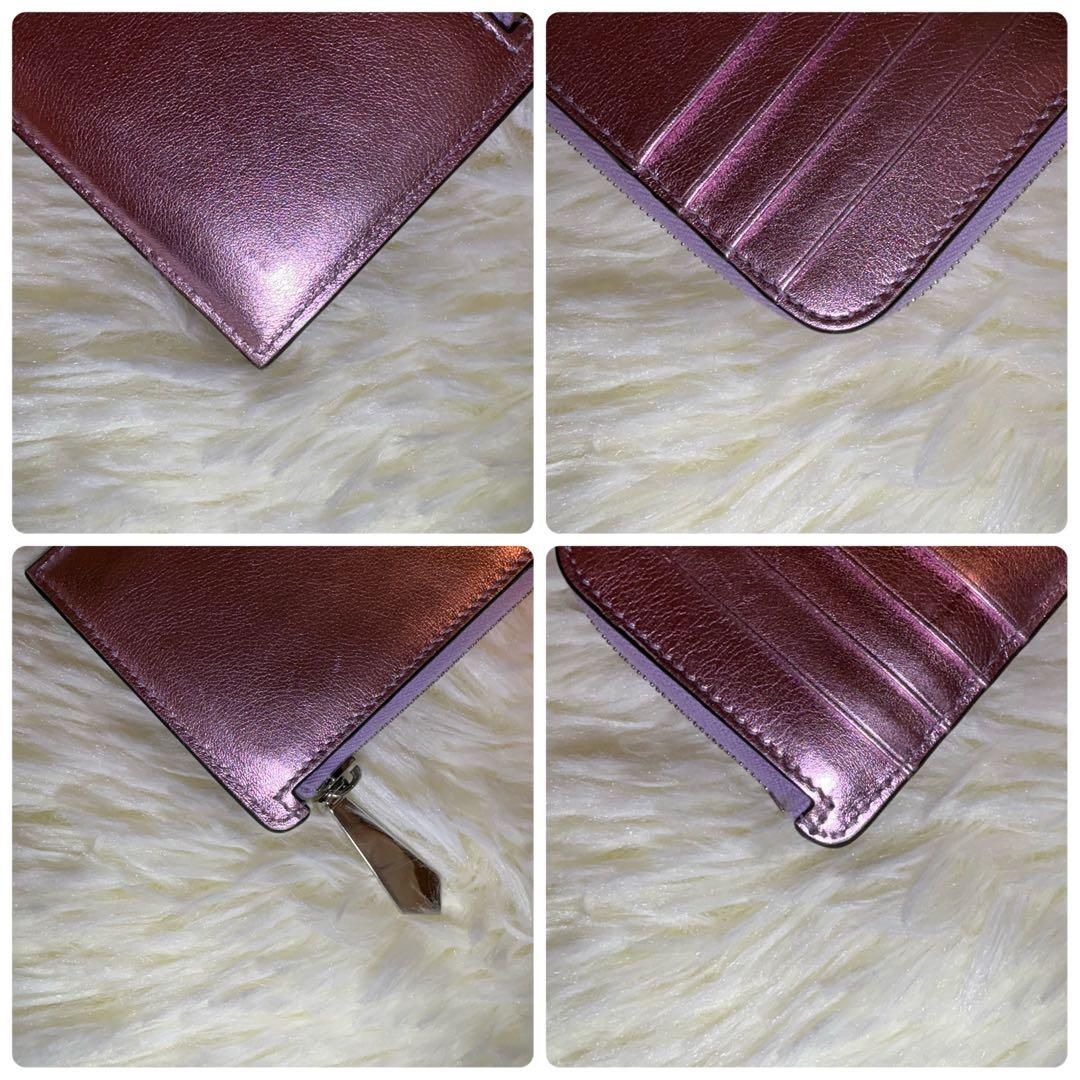 極美品 FENDI FFダイヤモンド フラグメントケース ラミネート 小銭入れ