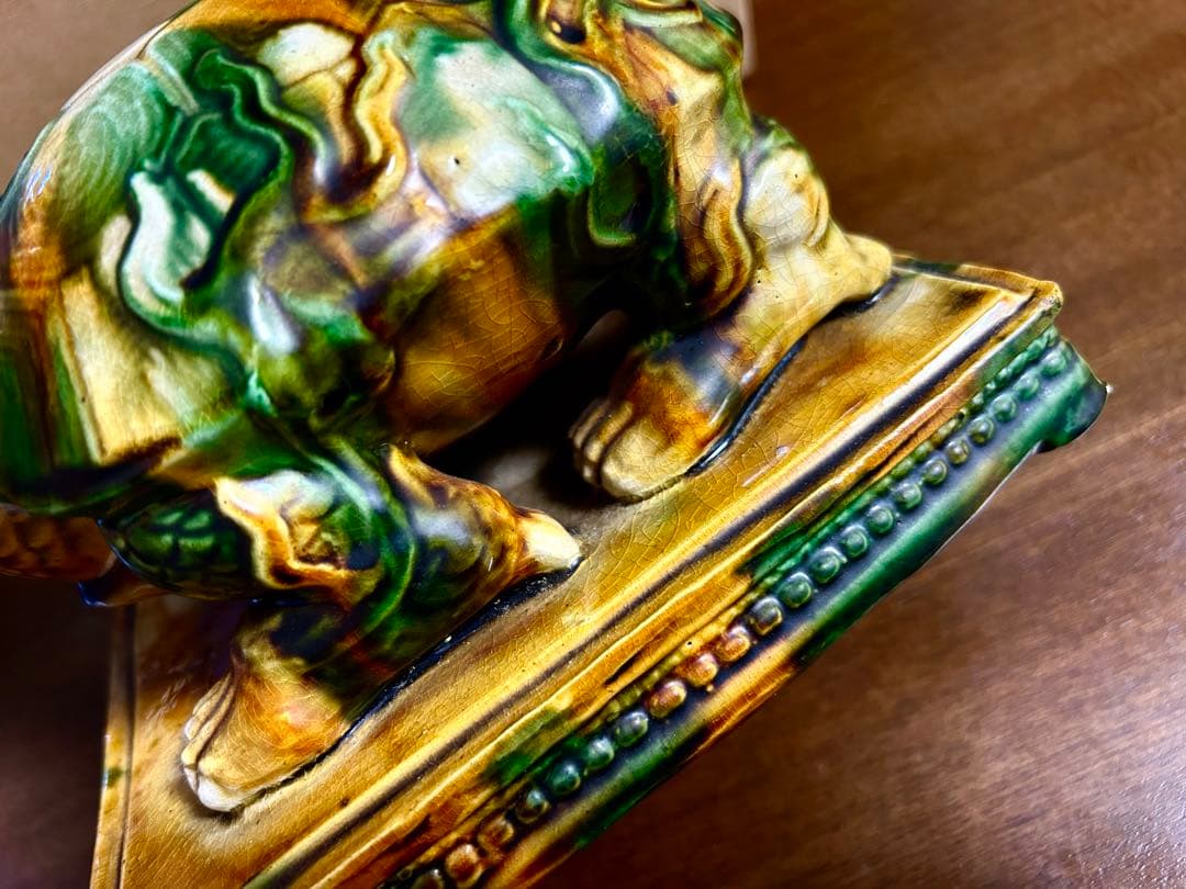 中国骨董 唐三彩 時代物 交趾大亀陶芸