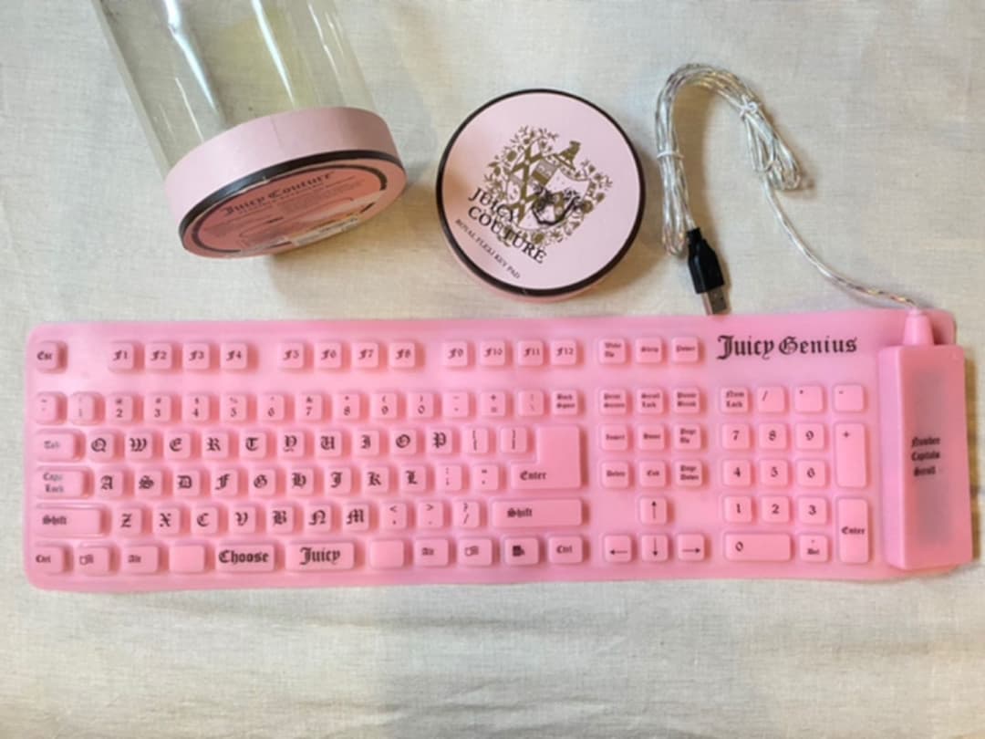 新品未使用！JuicyCouture フレキシブルキーボード　ピンク　箱付き