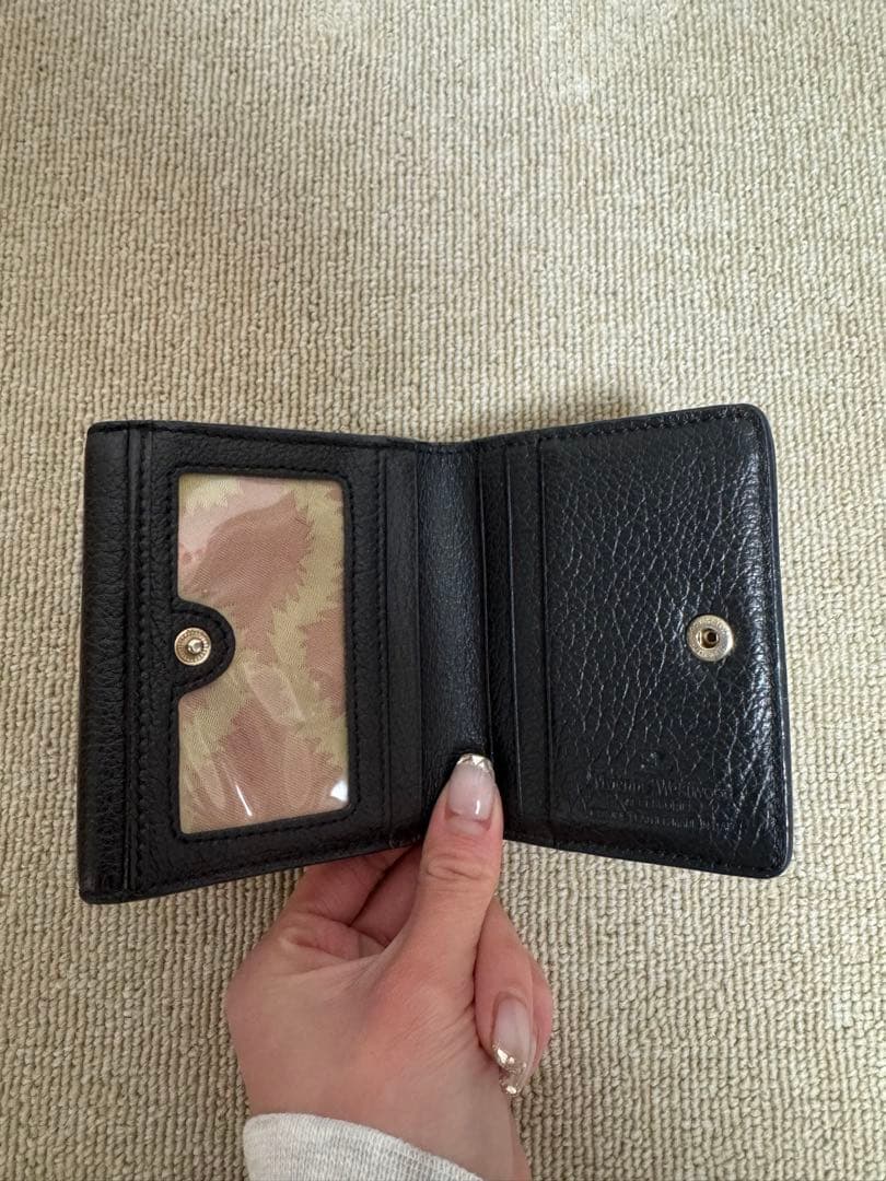 レザー 二つ折り財布 黒