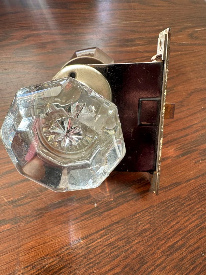 「SARGENT USA刻印 アンティーク ガラスドアノブ」