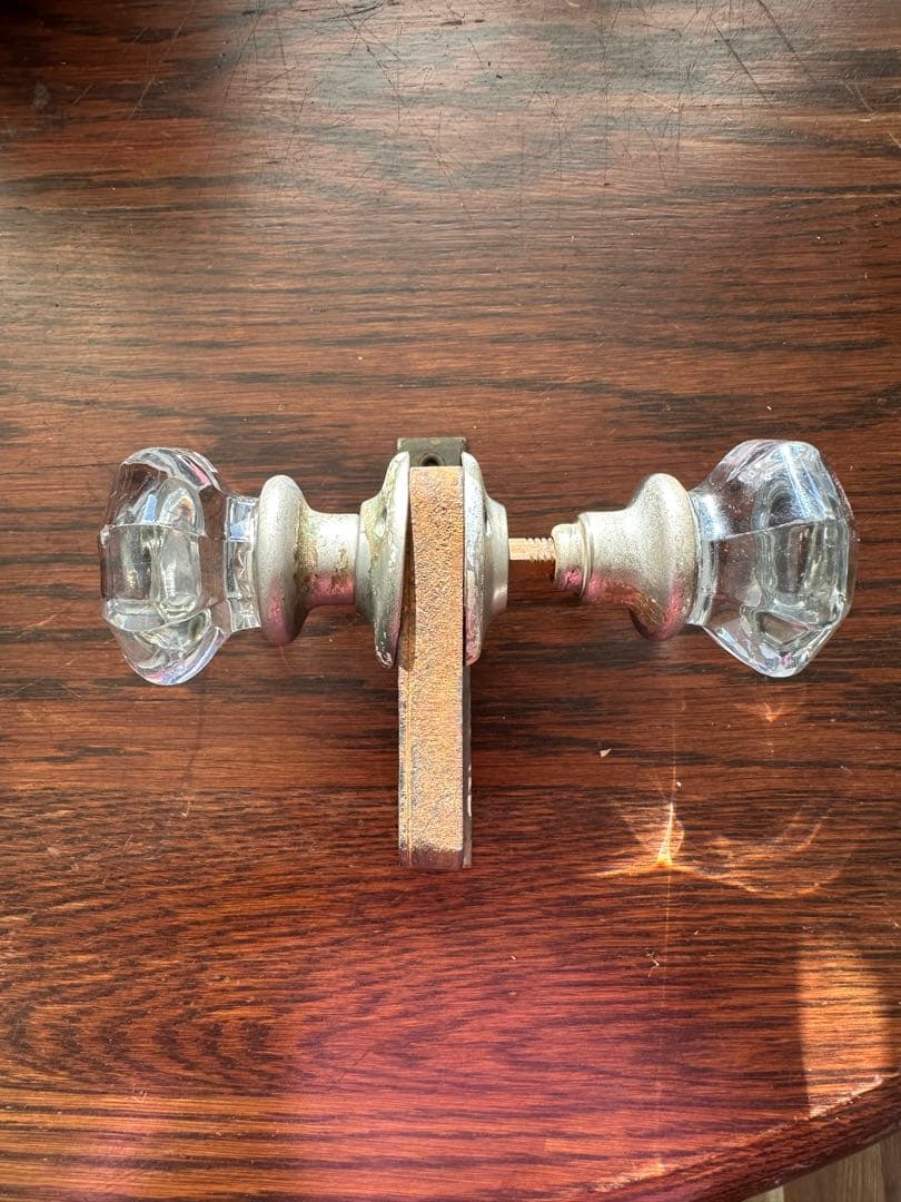 「SARGENT USA刻印 アンティーク ガラスドアノブ」