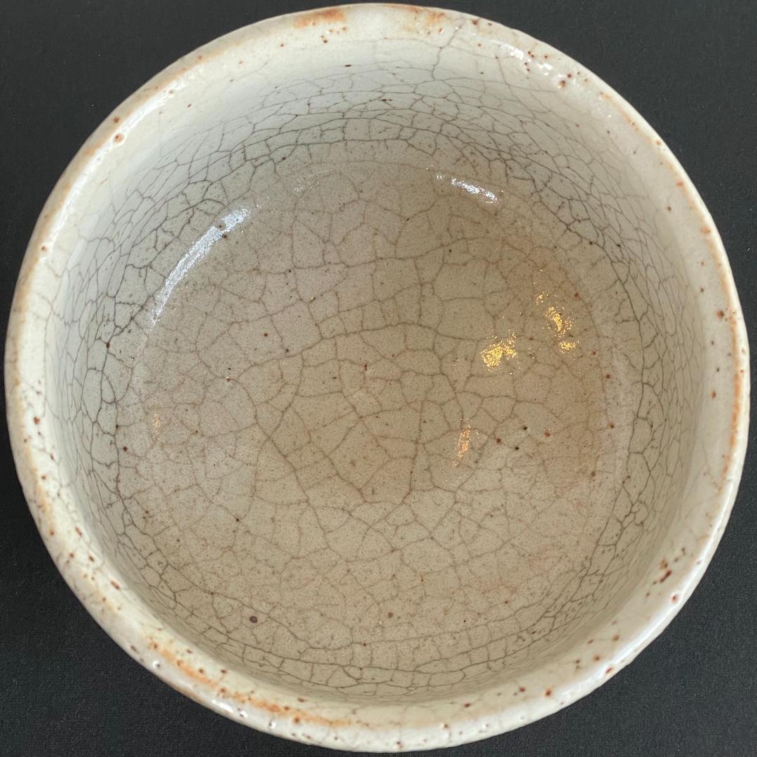 希少 野々村仁清 仁清焼 茶碗 アザミ文 抹茶碗 茶道具 京焼 御室窯 共箱