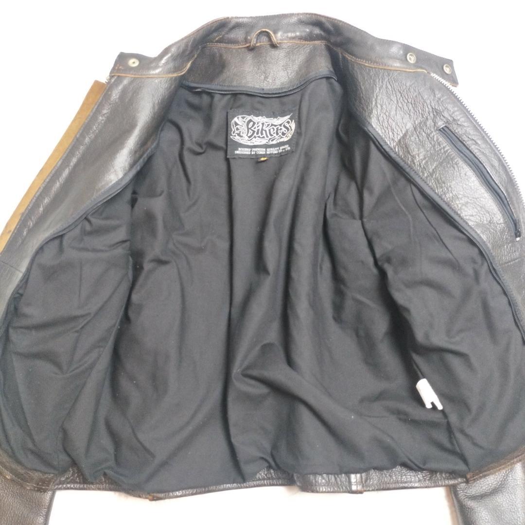 フェード Bikers シングルライダース レザージャケット 42 XL シボ