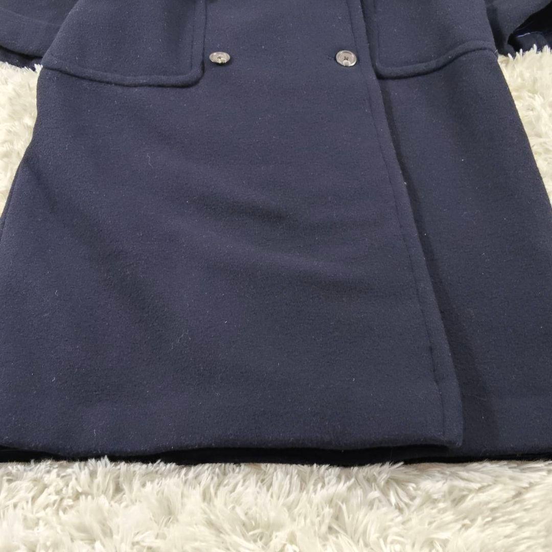 ラルフローレン マキシ丈 ダブルチェスターコート ウール ネイビー 美品