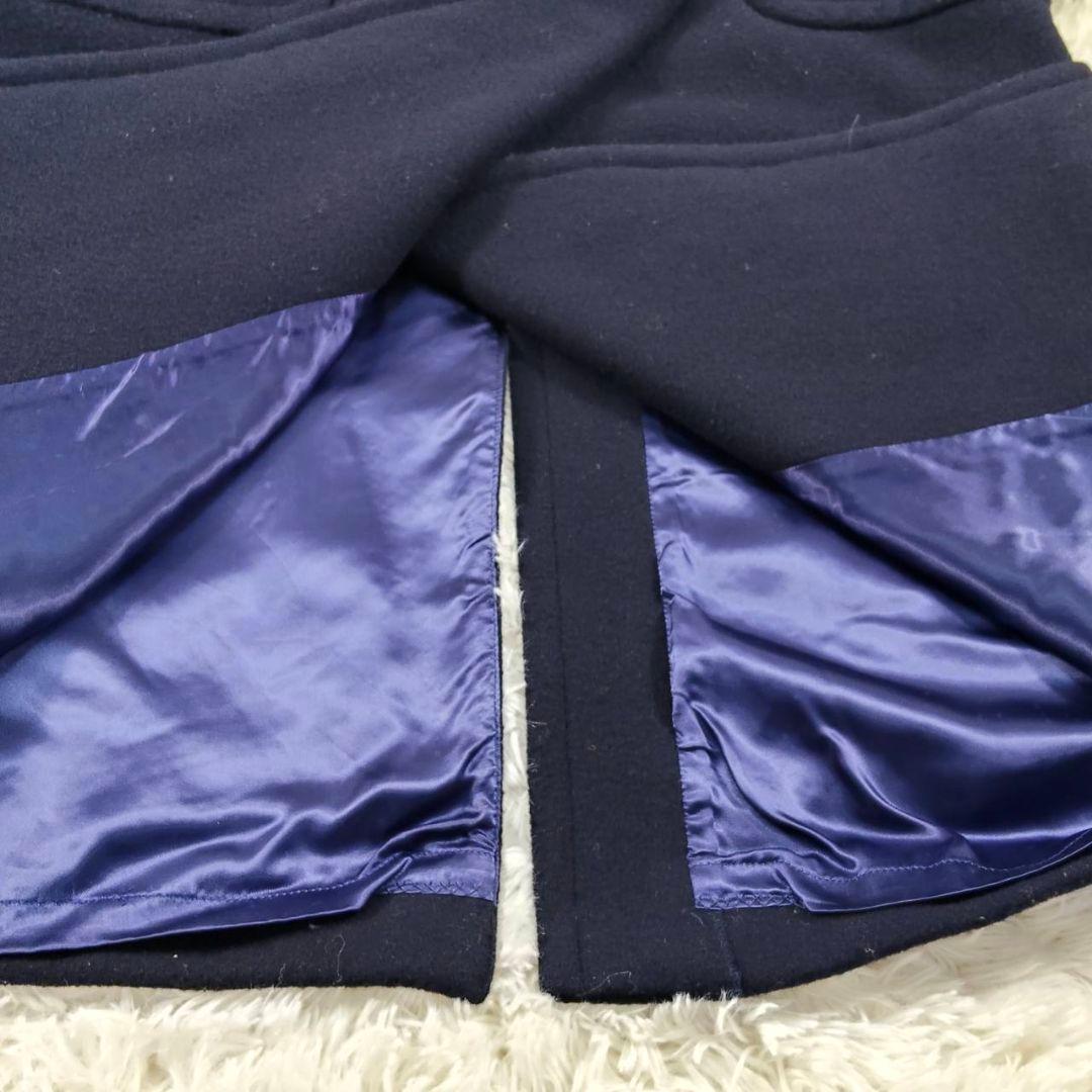 ラルフローレン マキシ丈 ダブルチェスターコート ウール ネイビー 美品