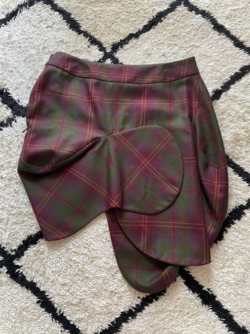 vivian westwood緑と赤のチェック柄タイトスカート