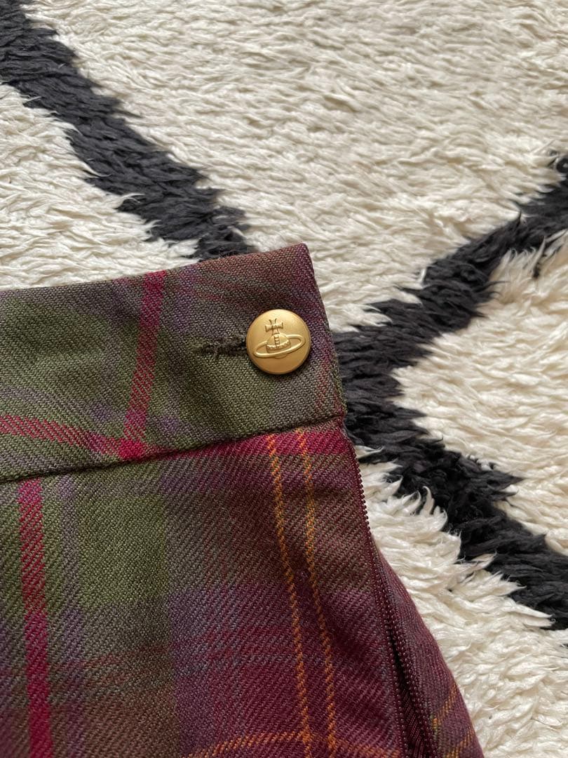 vivian westwood緑と赤のチェック柄タイトスカート