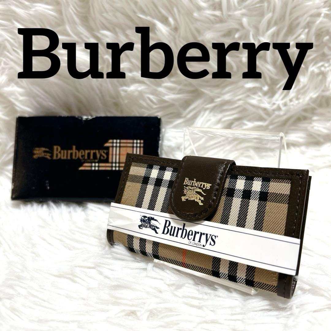 【新品】Burberry ノバチェック 4連キーケース シャドー 希少 廃盤品