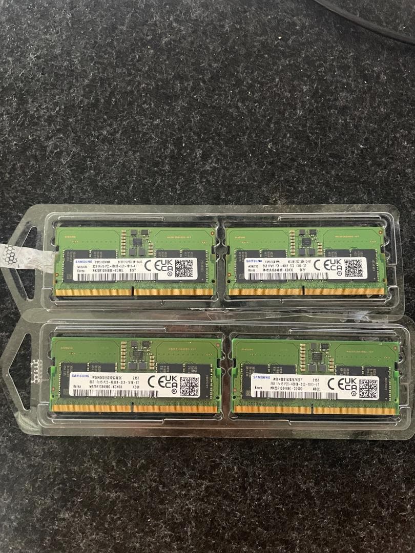 Samsung DDR5-4800MHz 8GB×4枚ノートPC用 動作確認済み